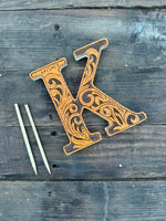 Custom Tooled Leather Wedding Cake Topper – Personalized Initials