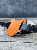 Slim Slanted Pancake Leather Knife Sheath
