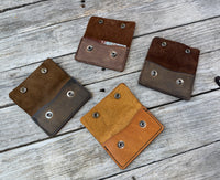 Oil-Tanned Leather Card Wallet Double Snap