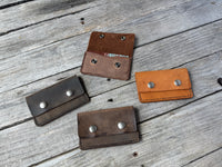 Oil-Tanned Leather Card Wallet Double Snap