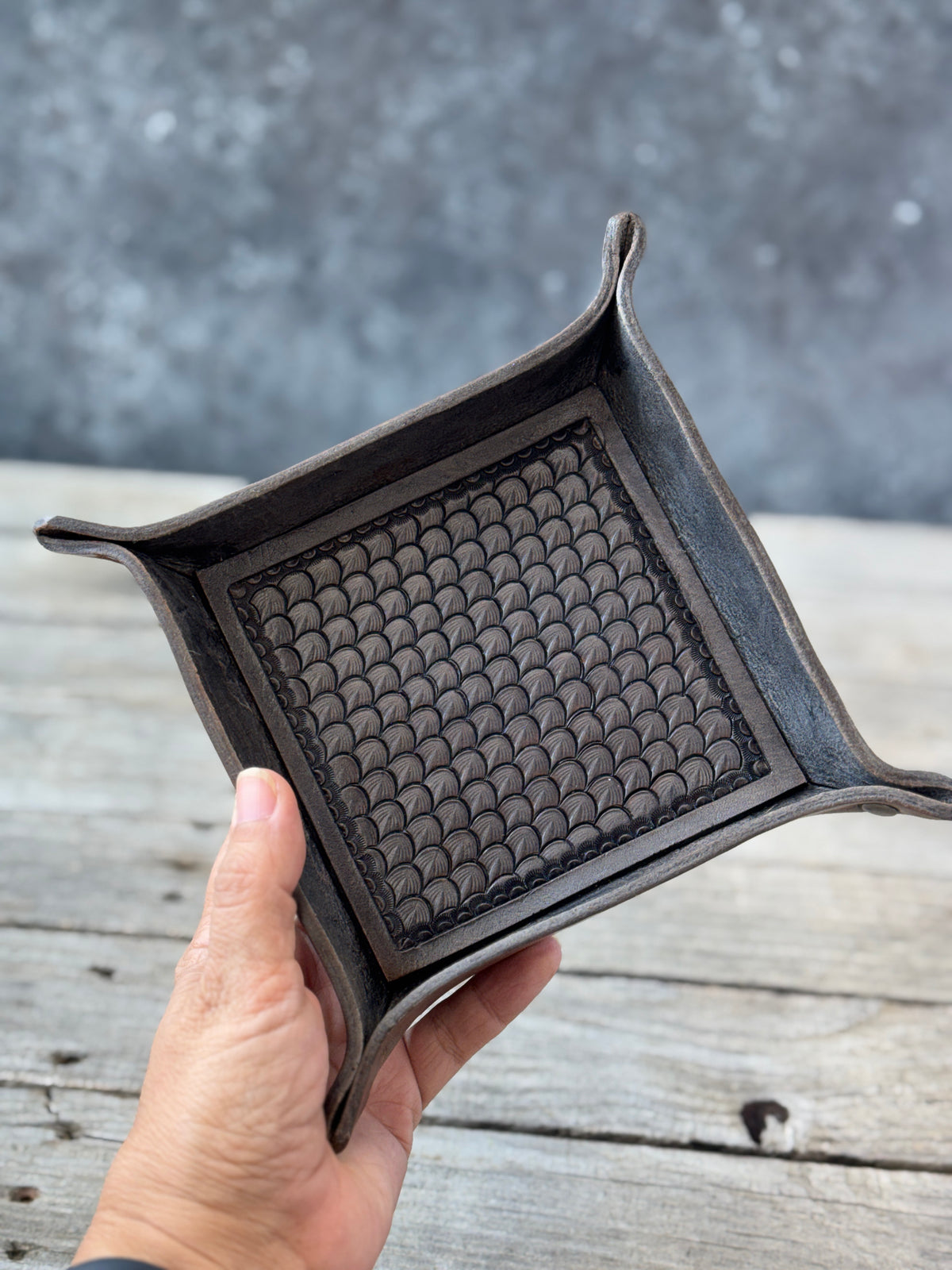 Steel Grey Dragon Scale Valet Tray