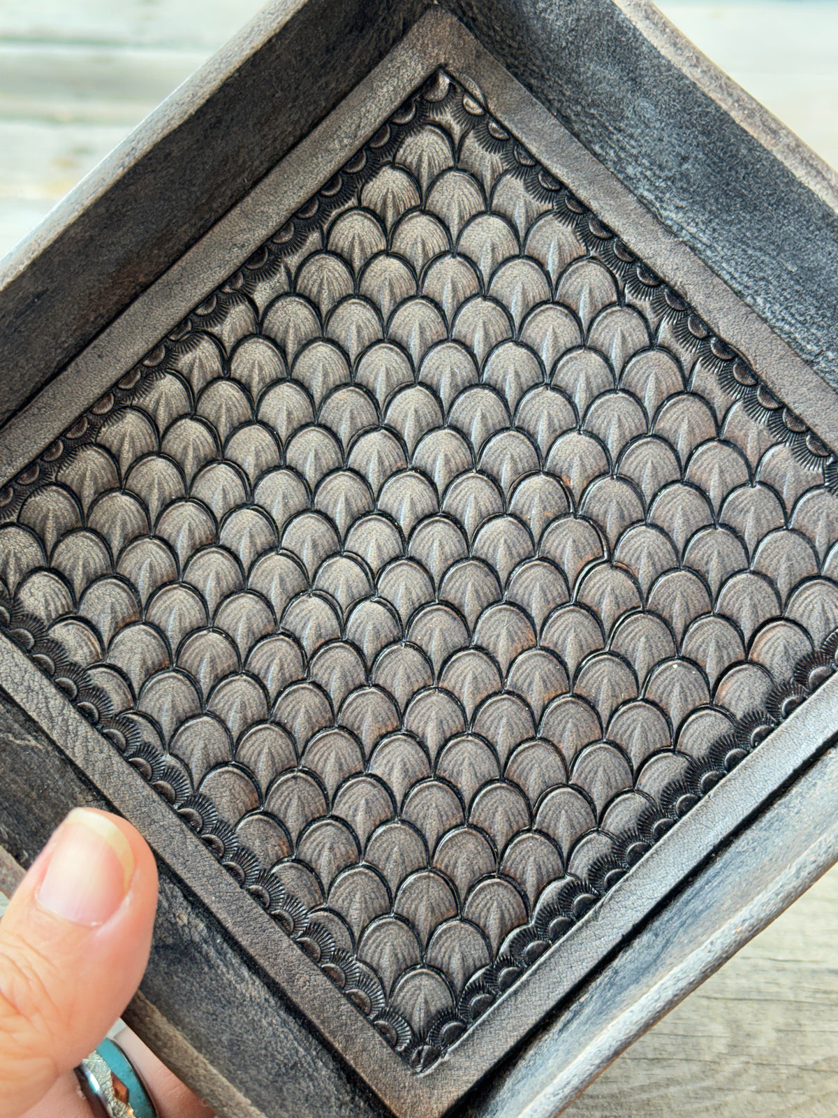 Steel Grey Dragon Scale Valet Tray