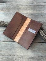 Floral Carved Leather Roper Style Long Wallet