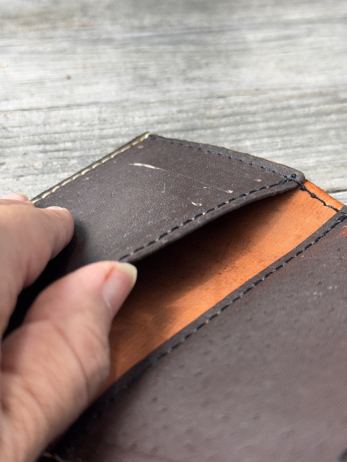 Hand Carved Western Floral Leather Trifold Wallet