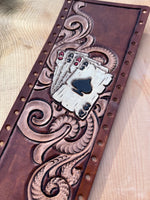 Four Aces and Western Floral Leather Show Stick Wrap
