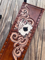 Four Aces and Western Floral Leather Show Stick Wrap