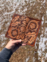 Fully Carved Leather Men's Roper Style Long Wallet