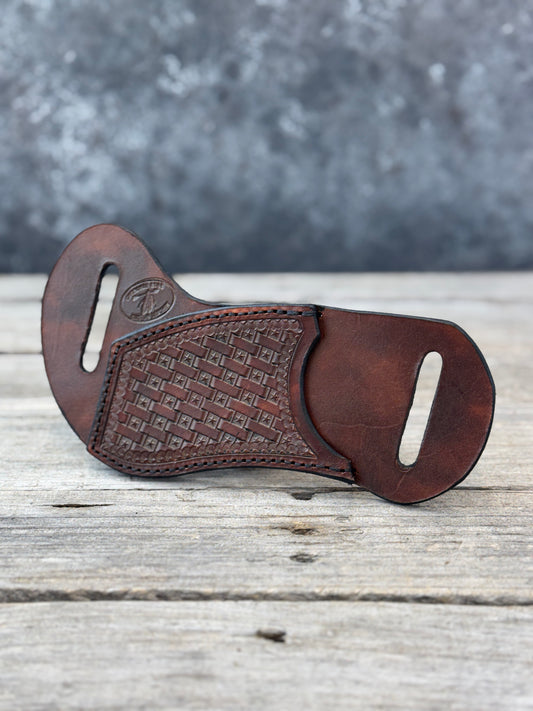 Texas Star Basketweave Stamped Multi-Tool Sheath