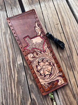 Western Floral and Texas Leather Show Stick Wrap