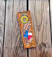 Texas and Oak Leaves Custom Leather Show Stick Wrap
