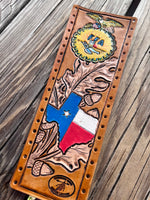 Texas and Oak Leaves Custom Leather Show Stick Wrap