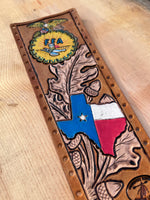 Texas and Oak Leaves Custom Leather Show Stick Wrap