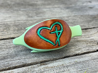 Hand Carved Leather French Concord Hair Clips