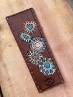 Turquoise Jewelry Hand Painted Leather Show Stick Wrap