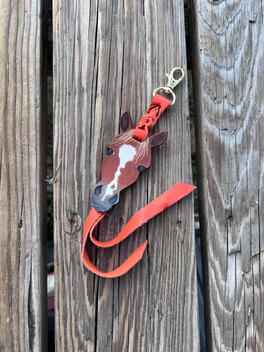 Hand Painted Dark Chestnut Horse Face Key Chain| Cherokee Rose Custom ...