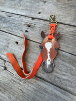 Hand Painted Dark Chestnut Horse Face Key Chain