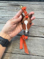 Hand Painted Dark Chestnut Horse Face Key Chain