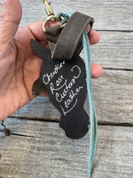 Hand Painted Red Bay Horse Face Key Chain