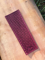 Crosshatched Stamped Design Leather Show Stick Wrap