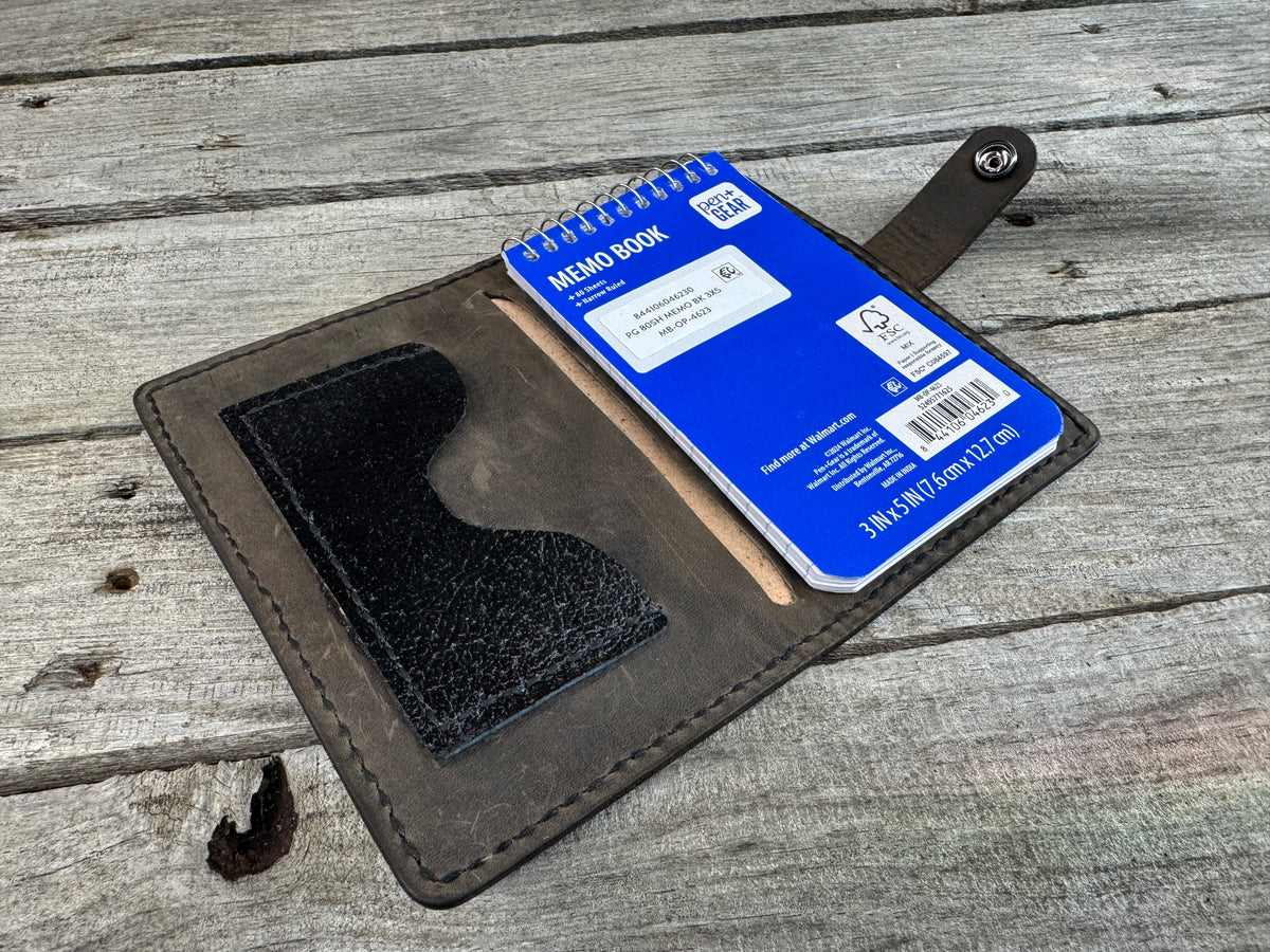 Hand Stamped Leather Memo Pad Holder – Bees, Butterflies & Flowers