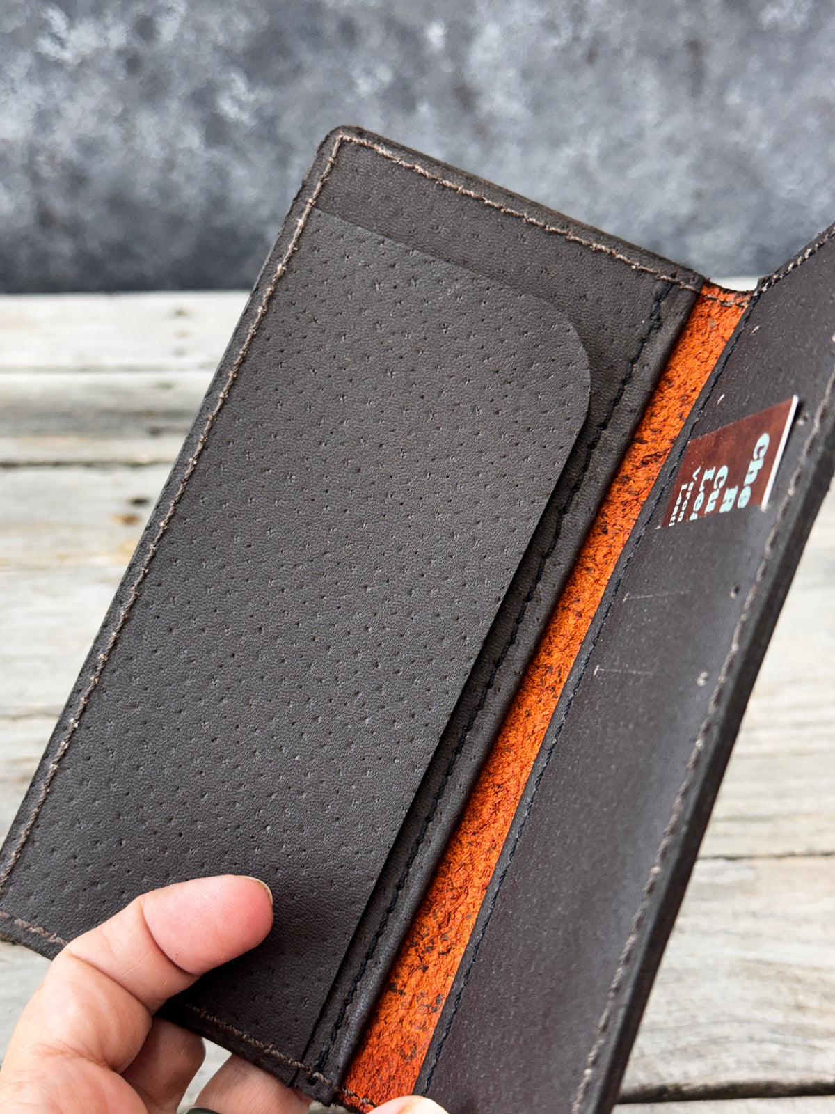 Hand Stamped Border Leather Roper Wallet