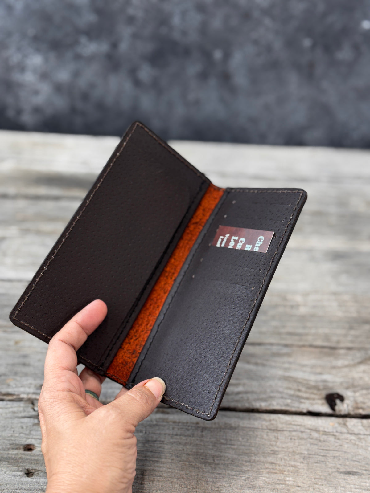 Hand Stamped Border Leather Roper Wallet