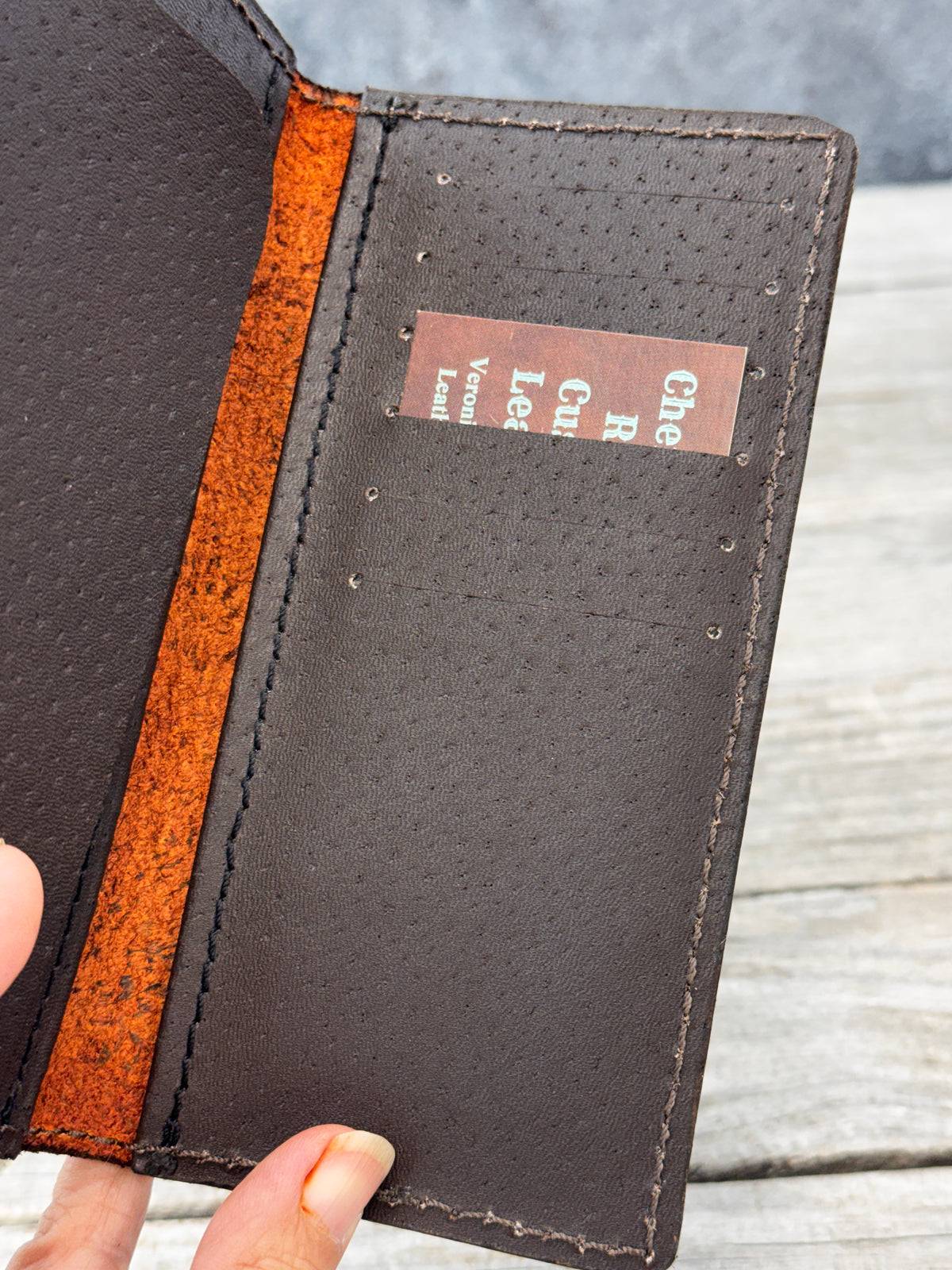 Hand Stamped Border Leather Roper Wallet