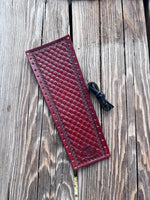 Quilted Bordeaux Custom Leather Show Stick Wrap