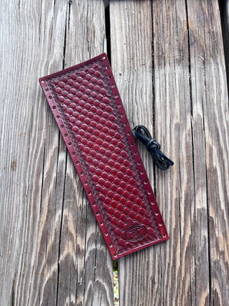 Quilted Bordeaux Custom Leather Show Stick Wrap