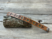 Hand Stamped Narrow Flower Bud Cuff
