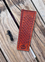 Shell Hand Stamped Leather Show Stick Wrap