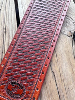 Star Basketweave Stamped Leather Show Stick Wrap