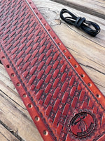 Star Basketweave Stamped Leather Show Stick Wrap