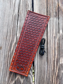 Star Basketweave Stamped Leather Show Stick Wrap