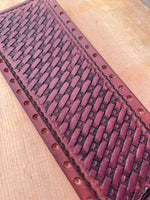 Star Basketweave Stamped Leather Show Stick Wrap