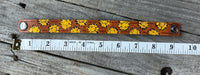 Hand Stamped Sunflower Narrow Cuff