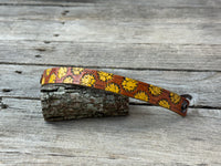 Hand Stamped Sunflower Narrow Cuff