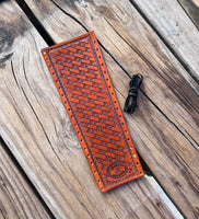 Texas Longhorn Hand Stamped Leather Show Stick Wrap
