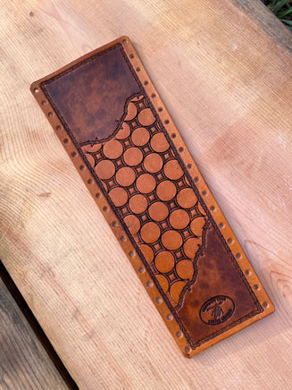 Two-Tone Starburst Stamped Leather Show Stick Wrap