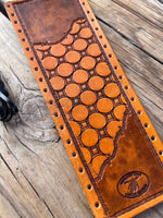 Two-Tone Starburst Stamped Leather Show Stick Wrap
