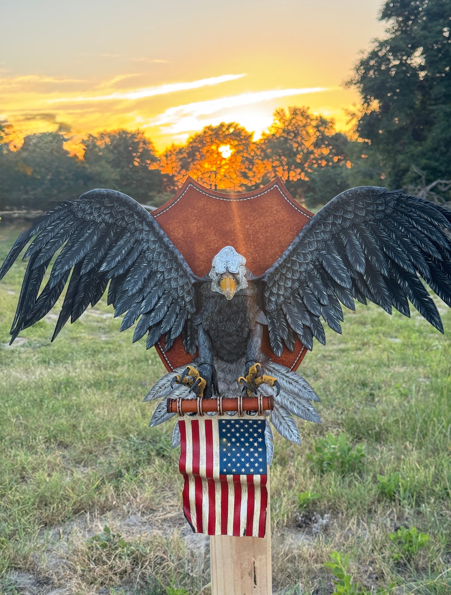 One-of-a-Kind Handmade Leather Bald Eagle Wall Sculpture | On Hold for Etsy Design Awards
