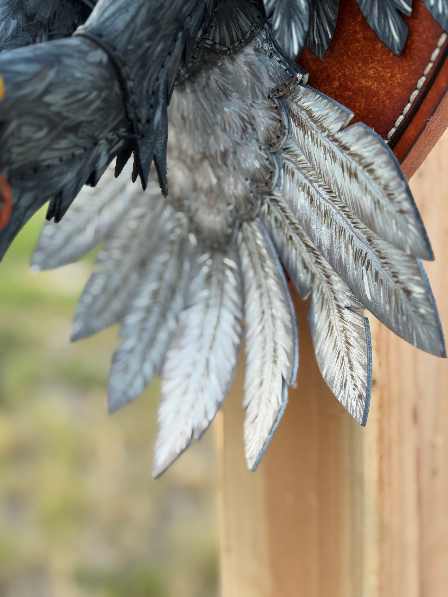 One-of-a-Kind Handmade Leather Bald Eagle Wall Sculpture | On Hold for Etsy Design Awards