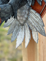 One-of-a-Kind Handmade Leather Bald Eagle Wall Sculpture | Patriotic American Leather Art