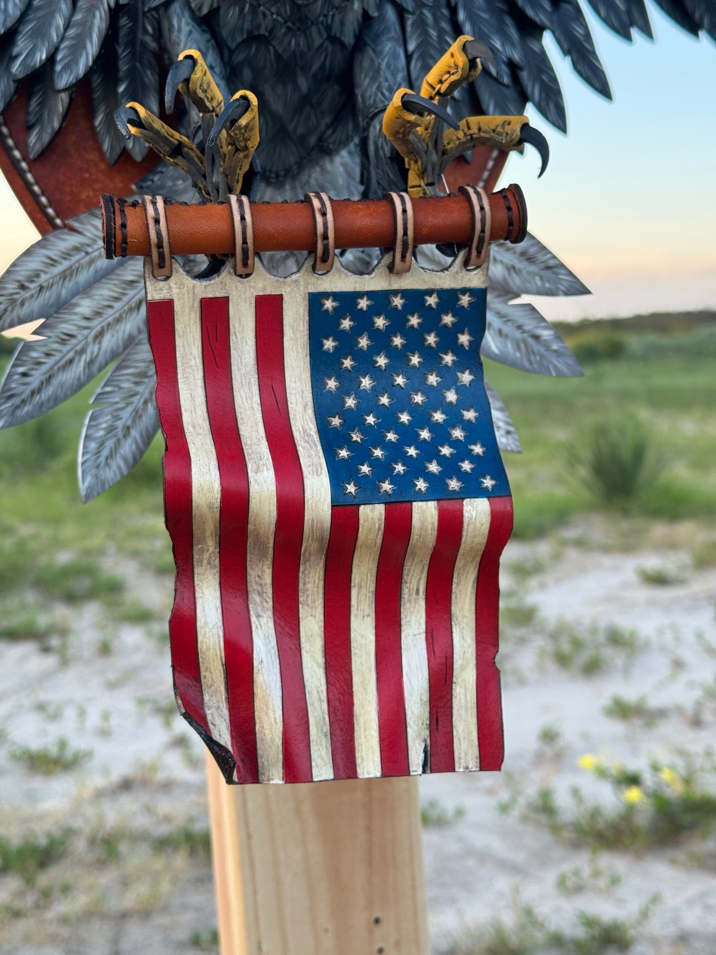 One-of-a-Kind Handmade Leather Bald Eagle Wall Sculpture | On Hold for Etsy Design Awards