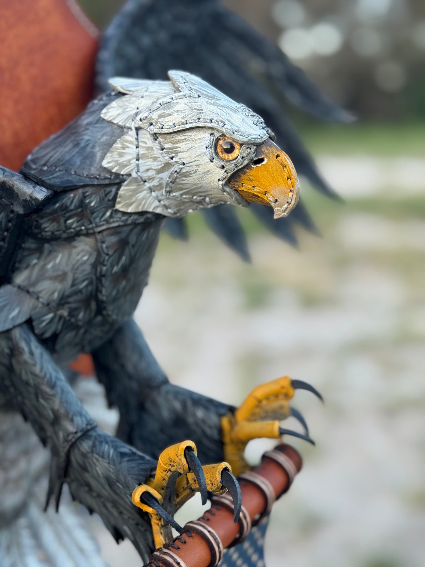 One-of-a-Kind Handmade Leather Bald Eagle Wall Sculpture | On Hold for Etsy Design Awards