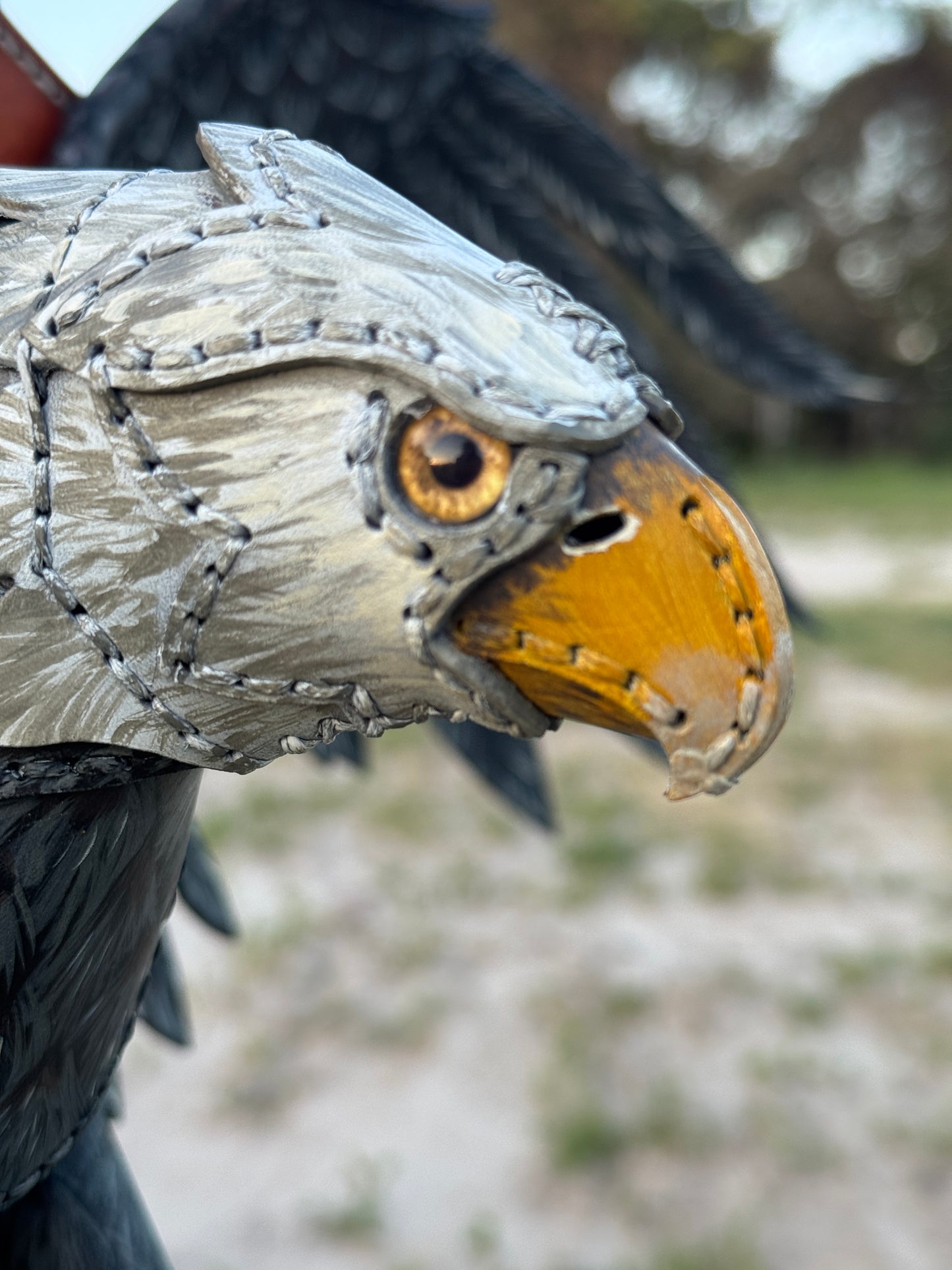 One-of-a-Kind Handmade Leather Bald Eagle Wall Sculpture | On Hold for Etsy Design Awards