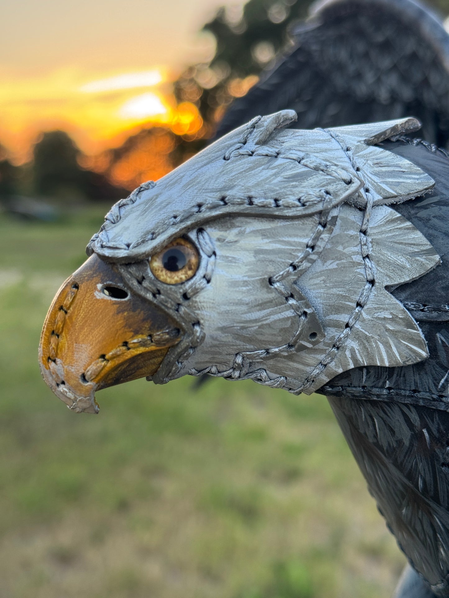 One-of-a-Kind Handmade Leather Bald Eagle Wall Sculpture | On Hold for Etsy Design Awards