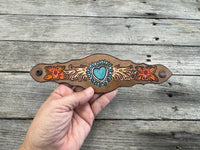 Painted Turquoise Heart Cuff Bracelet