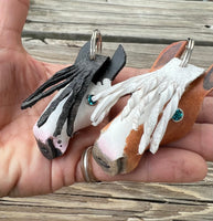 Hand painted Gypsy Vanner Horsehead Leather Keychain