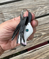Hand Painted Paint Gypsy Vanner Leather Keychain